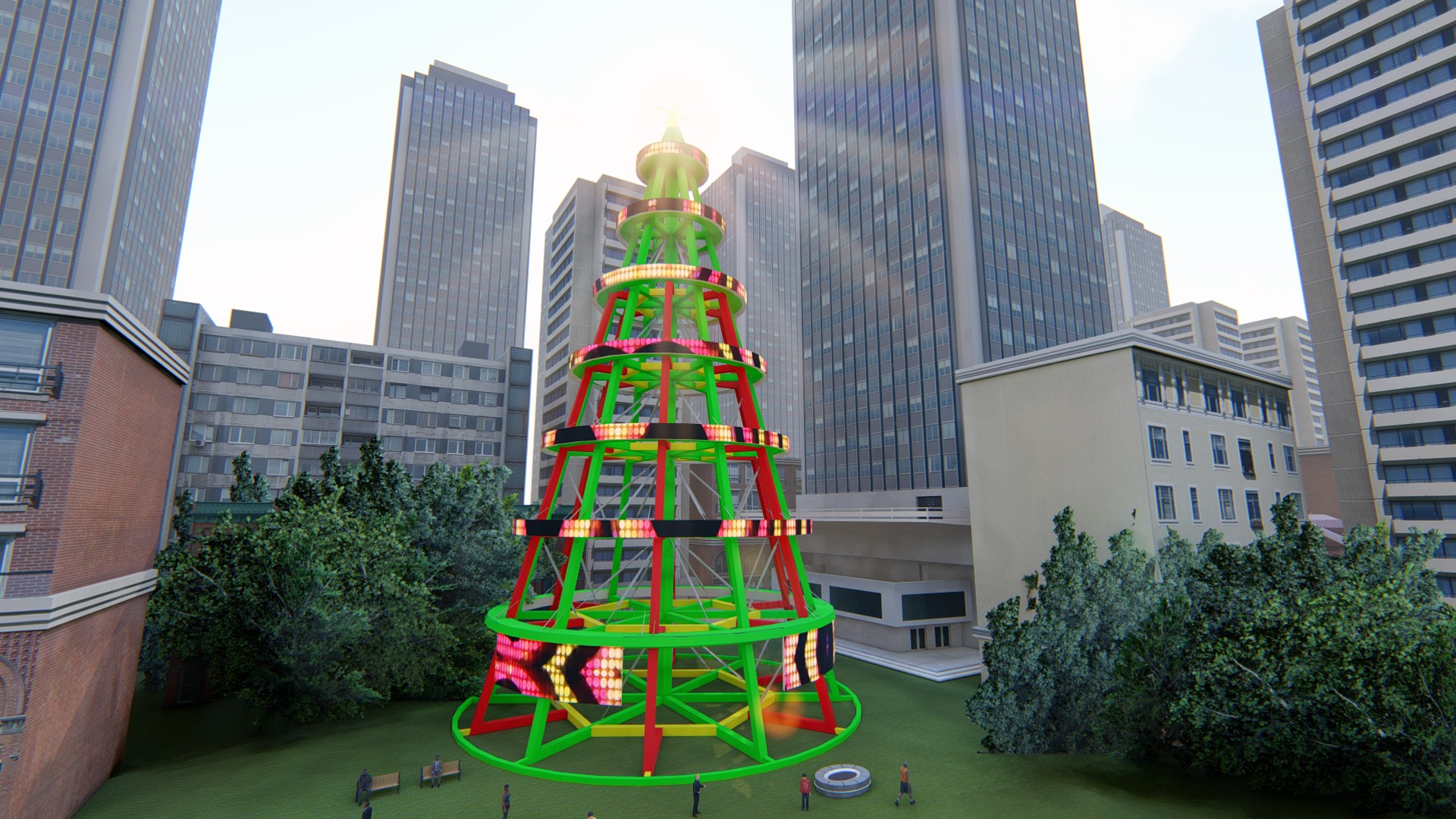 Árvore de Natal em LED - para praças públicas-9