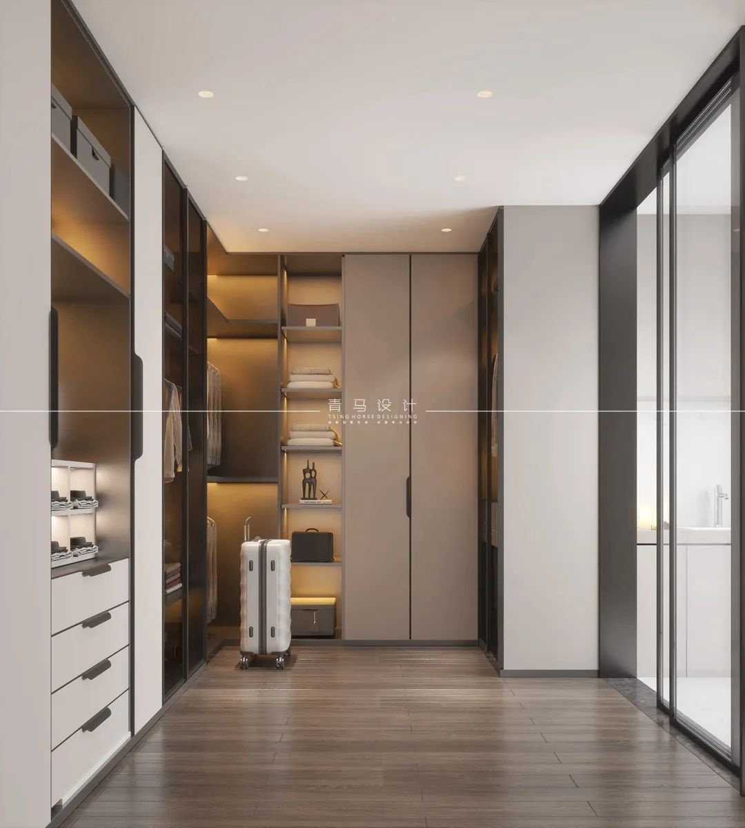 河与墅·王清玉设计·现代简约·200㎡中叠丨青马别墅空间设计-82