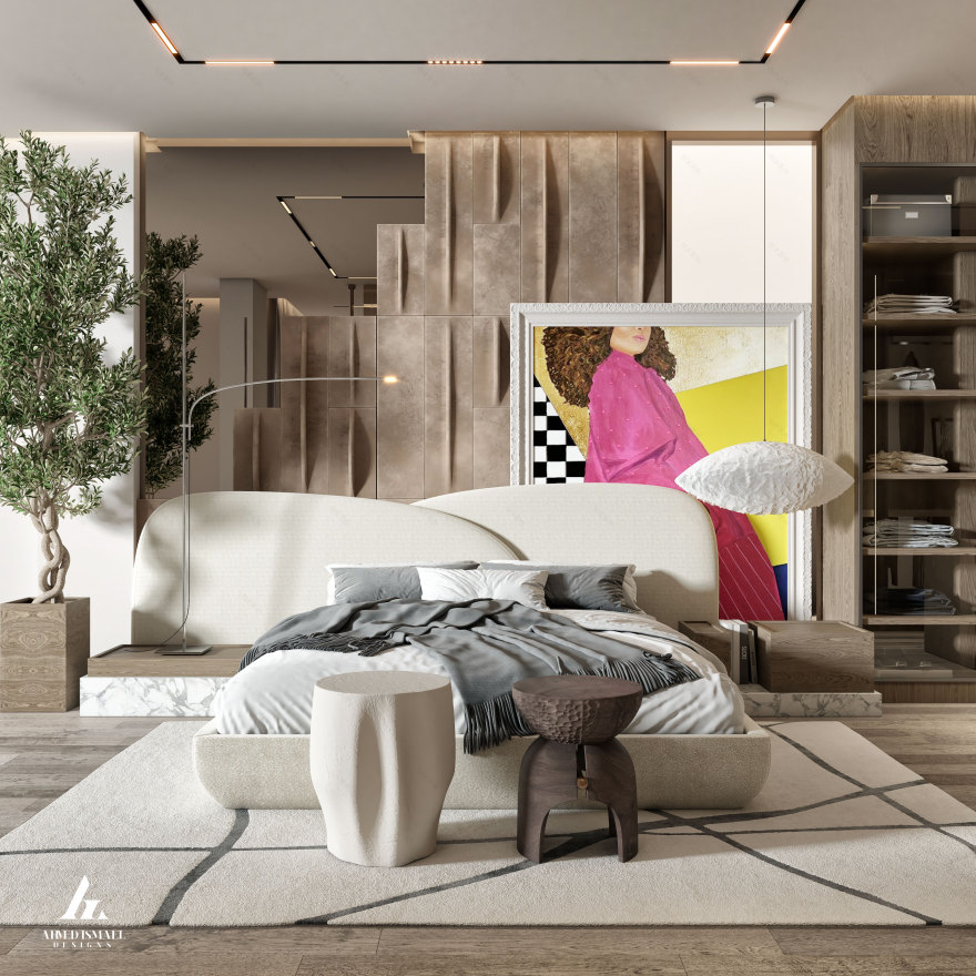 豪华现代主卧设计丨@ahmedismail_designs-3