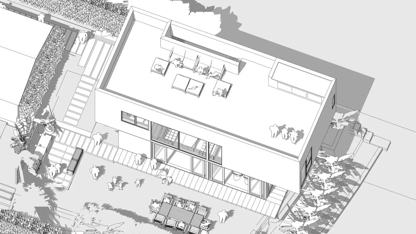 洛杉矶 110m2 立方体预制房屋 | 屋顶露台设计成为亮点-18