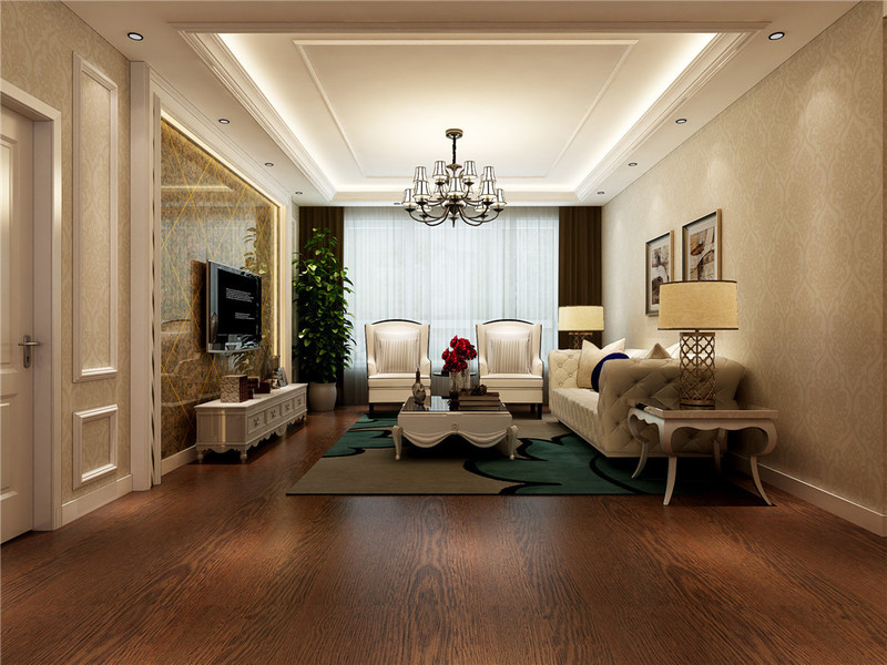 盘锦楚航装饰《霞光府五期·学府苑》140平简欧风格装修设计-5