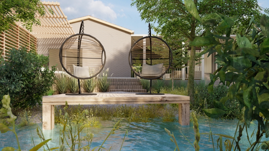 后院设计与三维渲染丨中国德州丨EF Architectural Design Studio-13