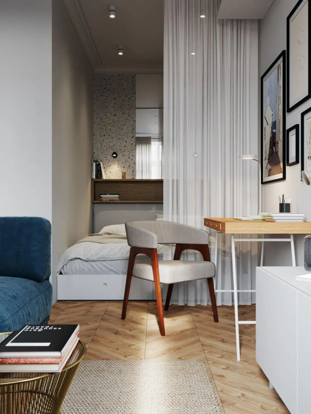 33㎡小宅设计丨Mary Sinelnikova-0