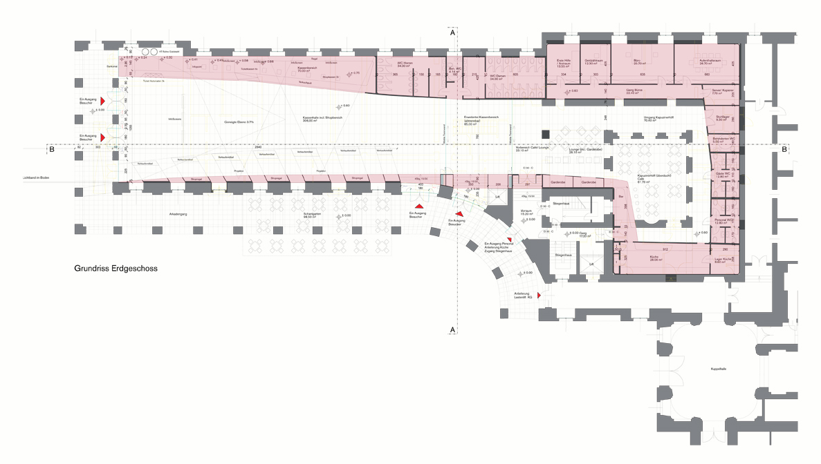 schloss schoenbrunn umbau gardetrakt spacial link-4