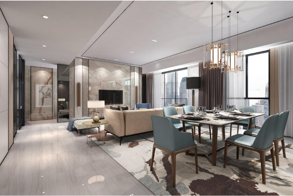 三亚悦晟现代样板房 | 施工图+概念方案+物料清单+效果图-1