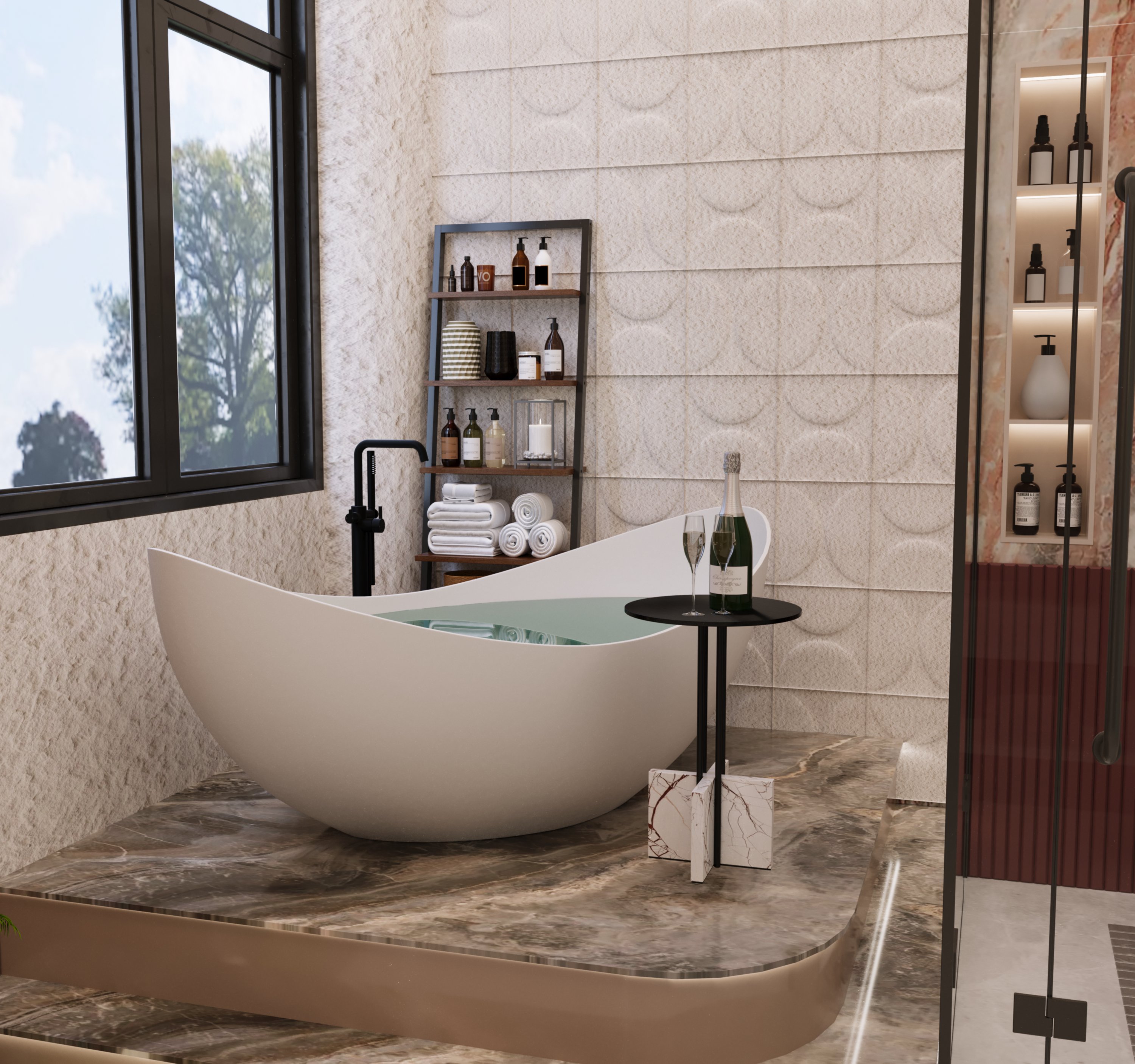 现代奢华浴室室内设计丨LAVANYA FARMA-7