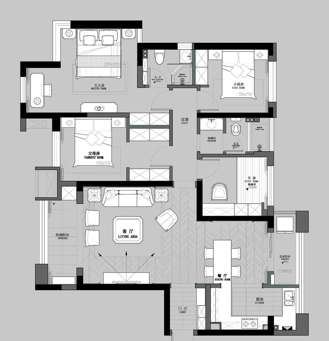 卓越浅水湾 132㎡现代轻奢家居设计,功能与美学的完美融合-4
