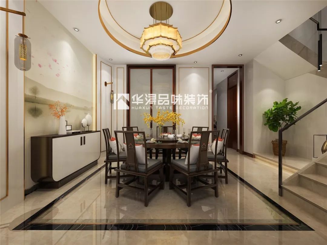 华浔·设计 | 泰州·华泽天下 300㎡新中式，山水意境，移步一景-36