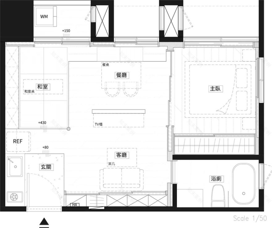 39㎡和风小宅,两室两厅弧形顶面,这设计太强了!-5