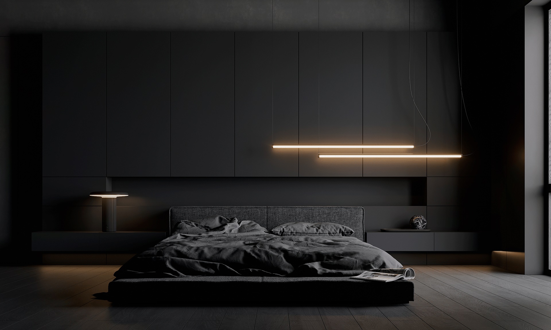 高级黑色系公寓设计 简而不单的魅力！-19