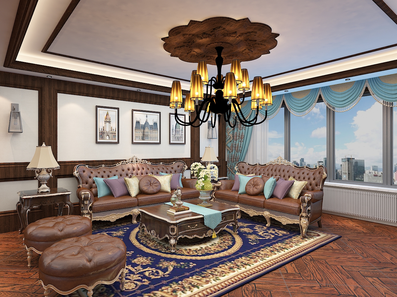 美式轻奢客厅设计，精致质感一触即发-6