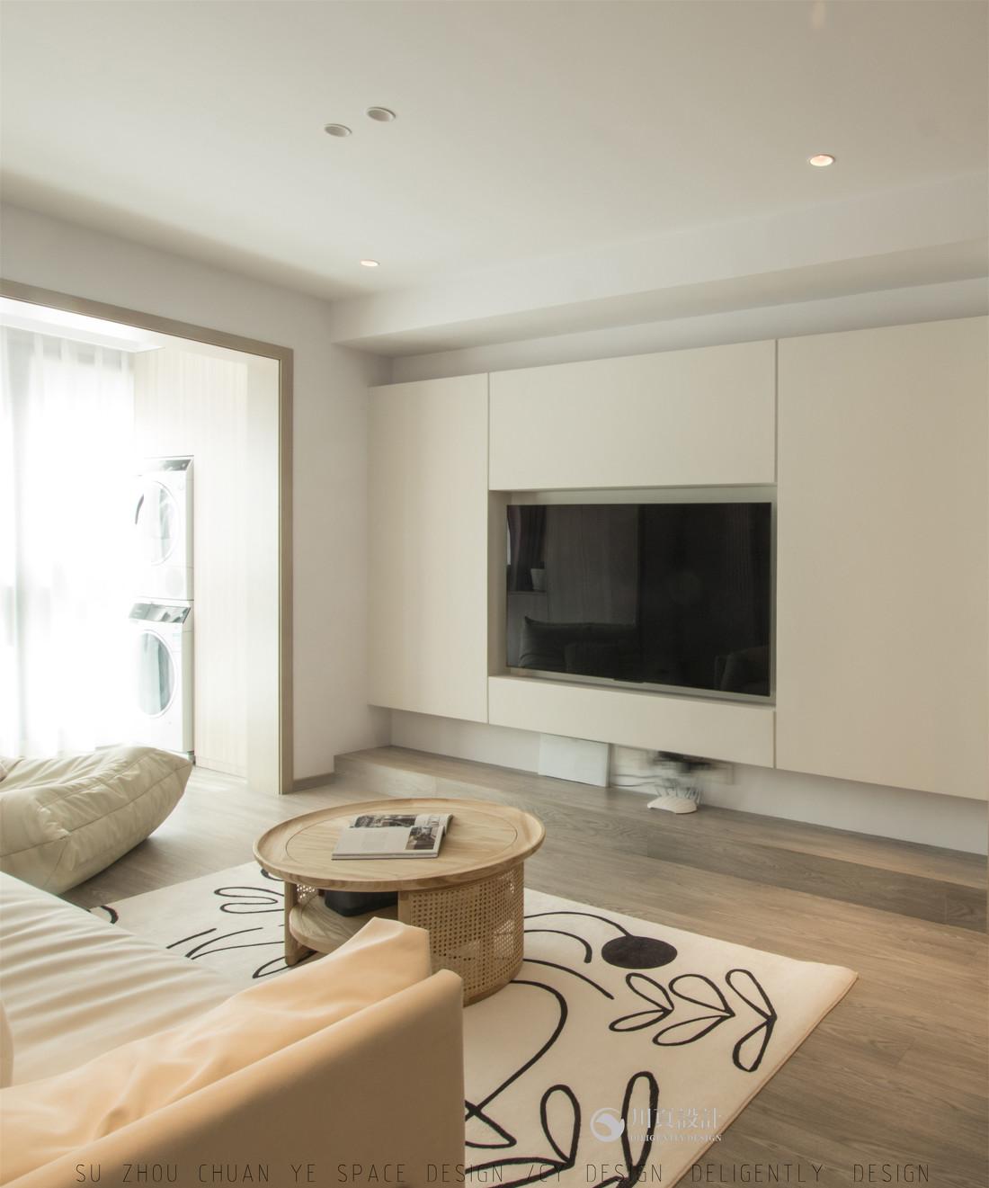 奶白木色极简平层-9