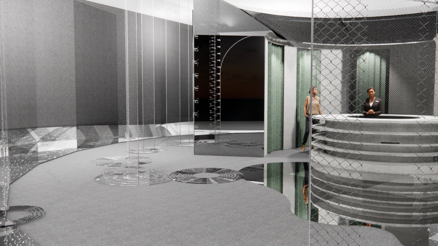 服装店室内装饰 水滴飞溅与洞穴概念设计-6