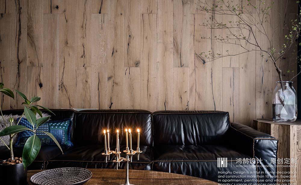 复古乡村民宿风,木地板上墙的惊艳之作-9