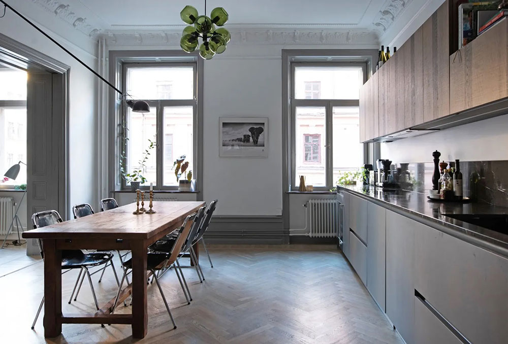 瑞典斯德哥尔摩古典与现代融合的宽敞公寓-8