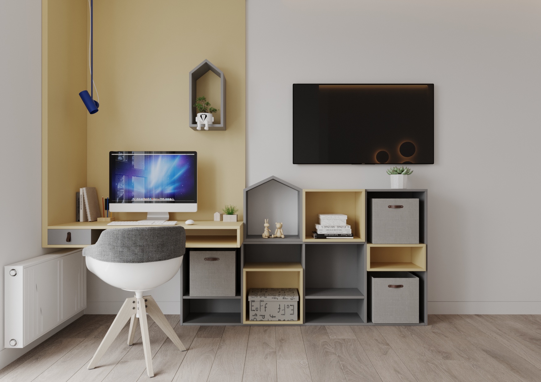 年轻家庭的单色空间公寓设计-9