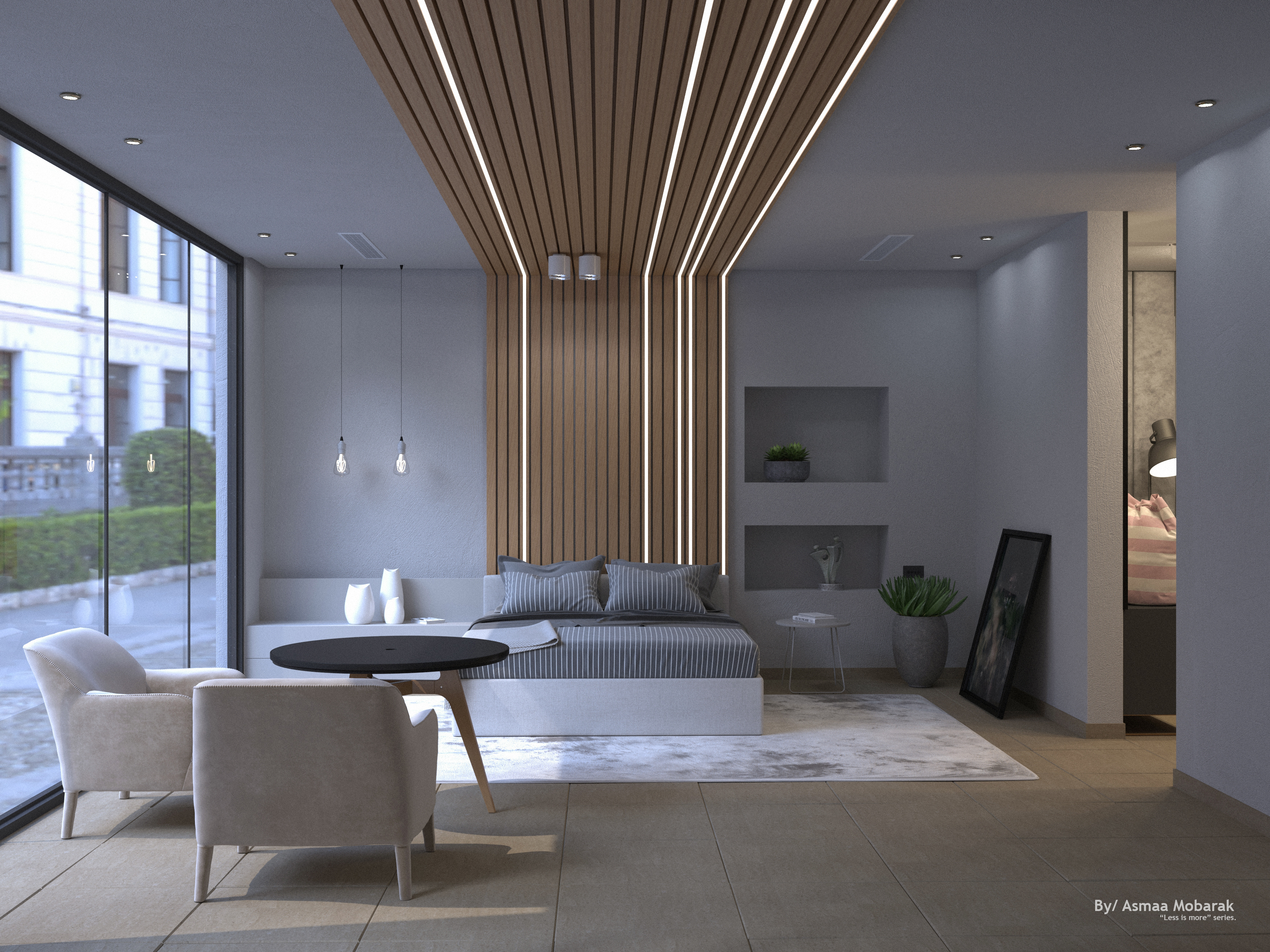 Master bedroom（less is more 系列）丨Ludwig mies van der roh-2