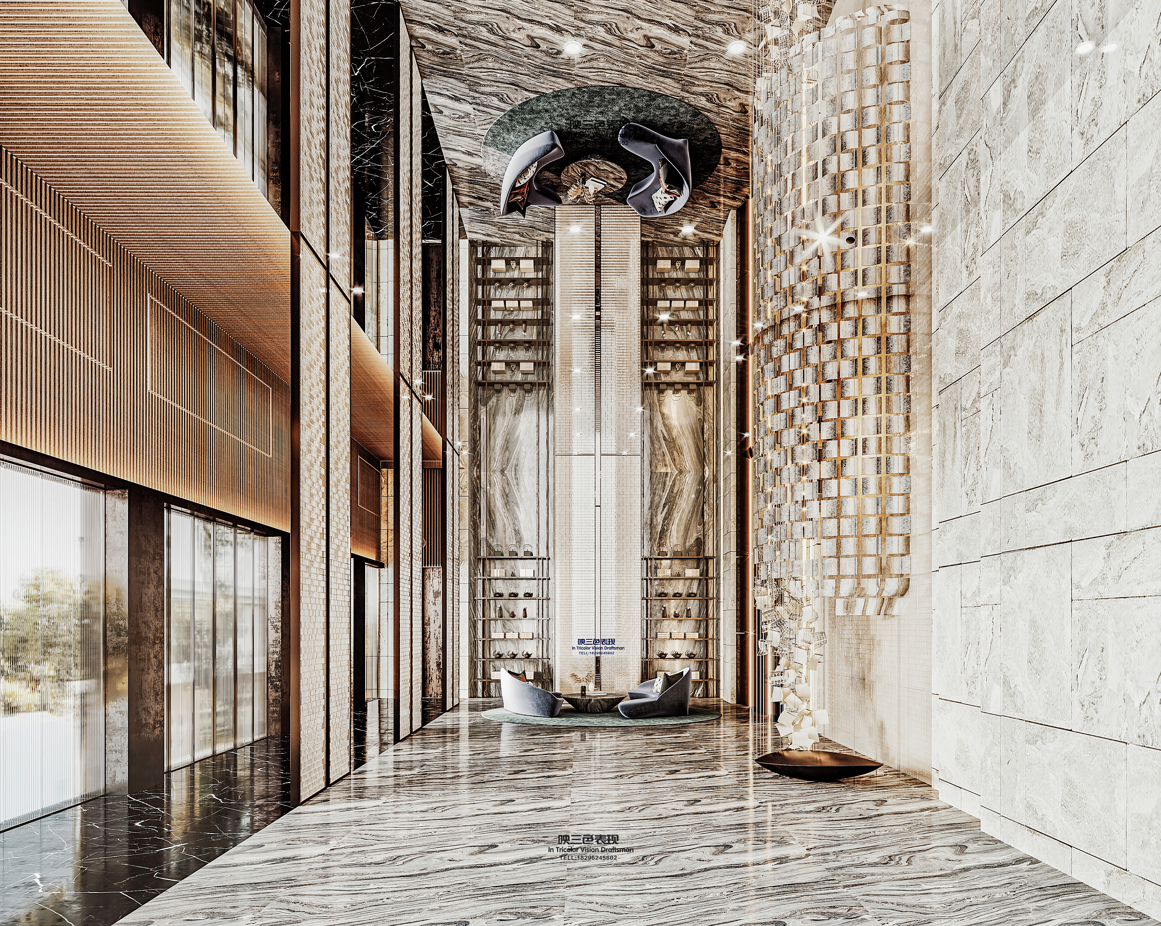 金色艺术之光的售楼处设计-13