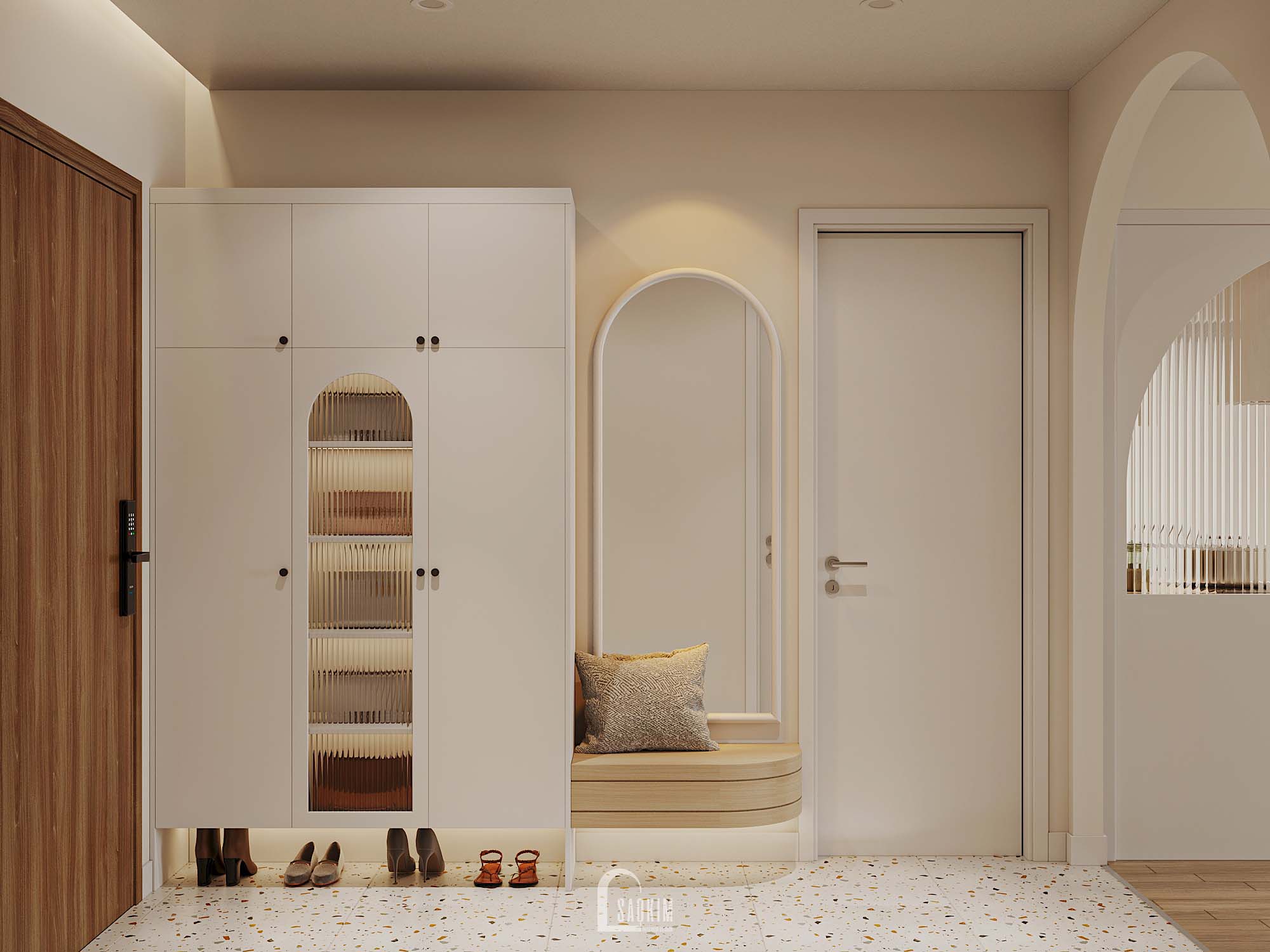 Korea Chic x Parisian style apartment Green Diamond-18