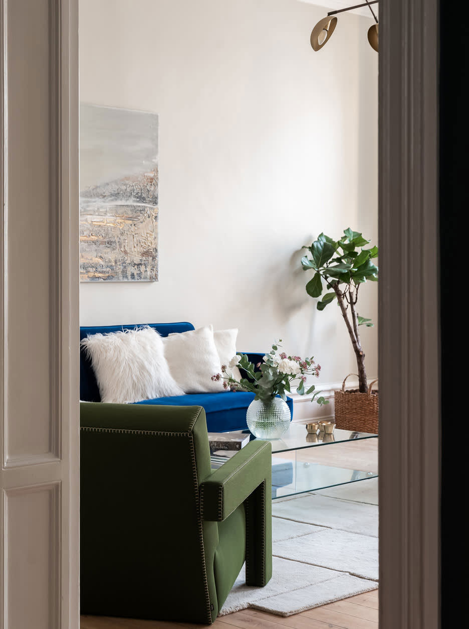 蓝色点缀的温馨斯德哥尔摩公寓-2