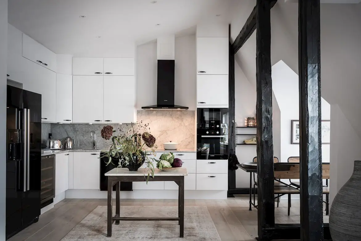 瑞典 1911 年浪漫建筑中的工业风公寓-2