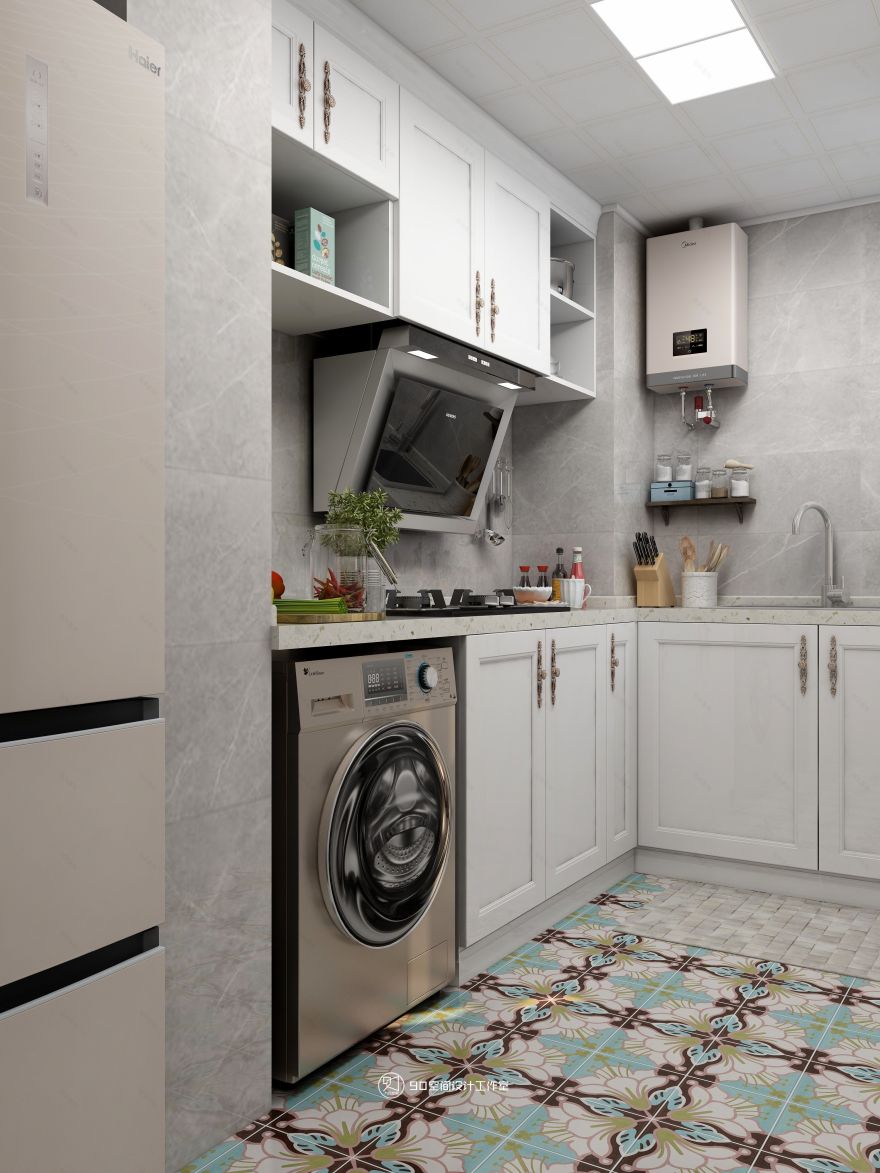 《欢愉同乐》80 平方现代美式空间设计-36