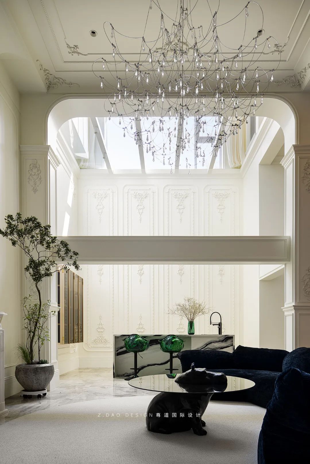 合肥『国贸天成』360㎡奶油法式风叠墅丨尊道国际设计-60