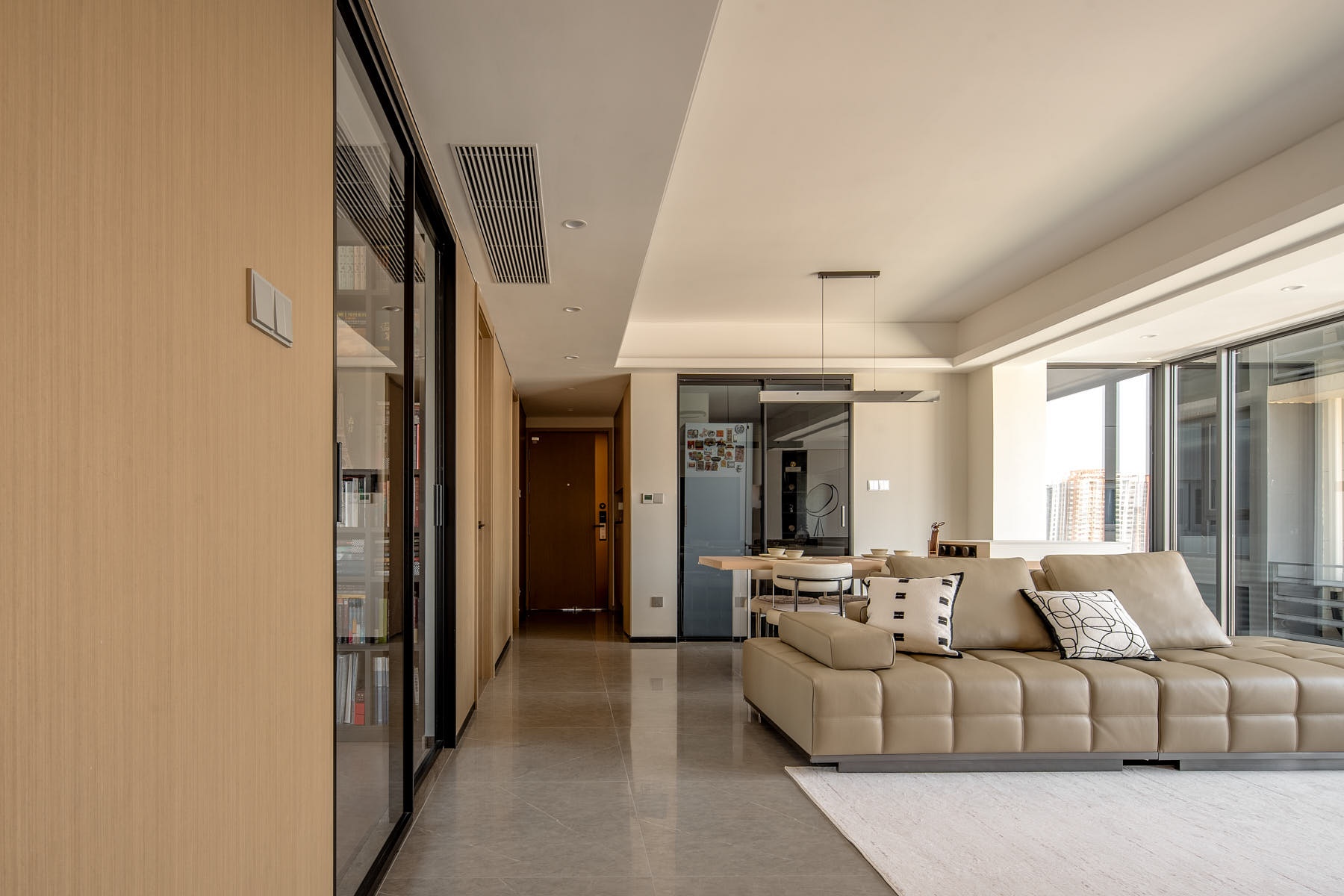 120㎡客餐阳一体化通透动线,藏在极简背后的生活讲究-38