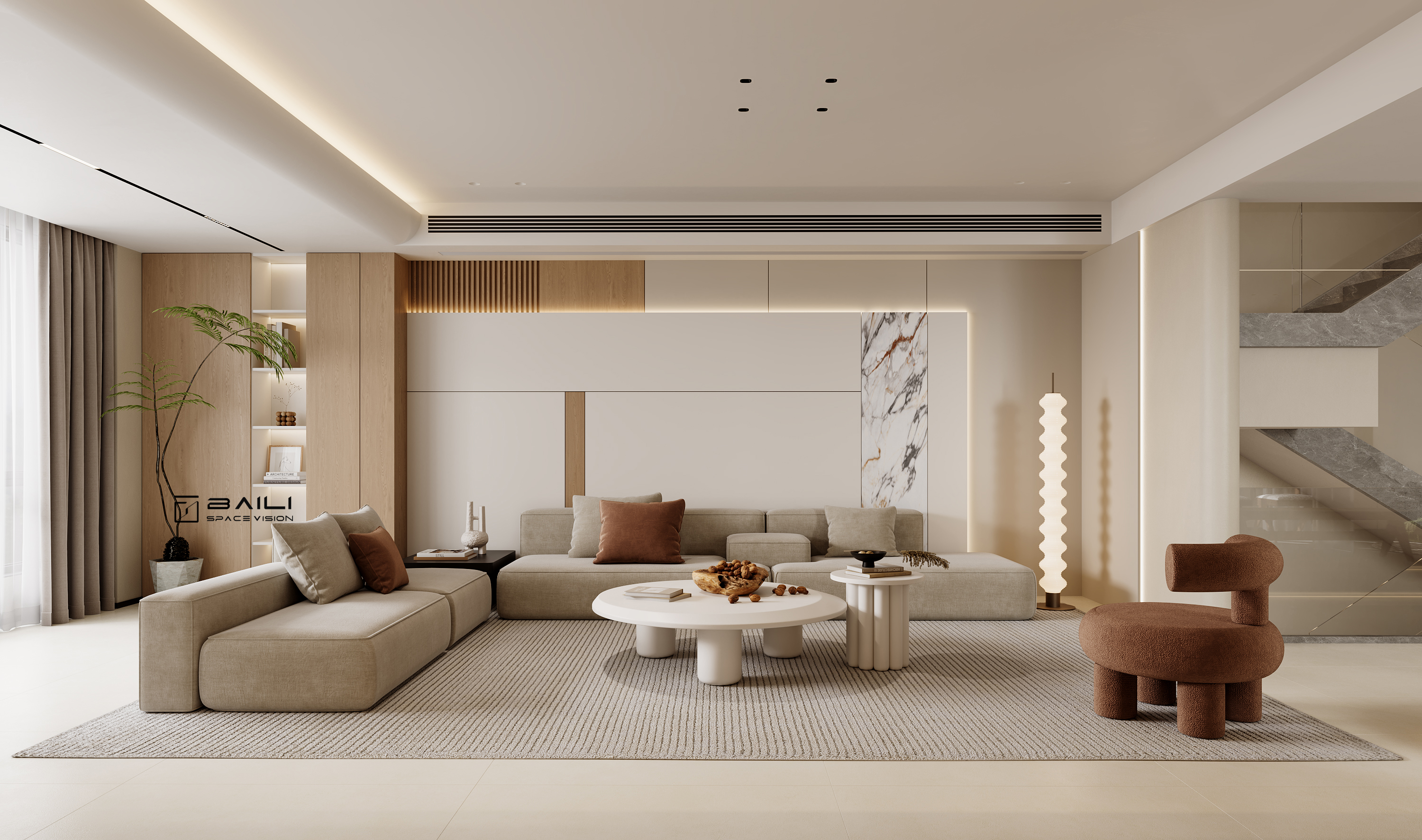 奶油风别墅全屋-23