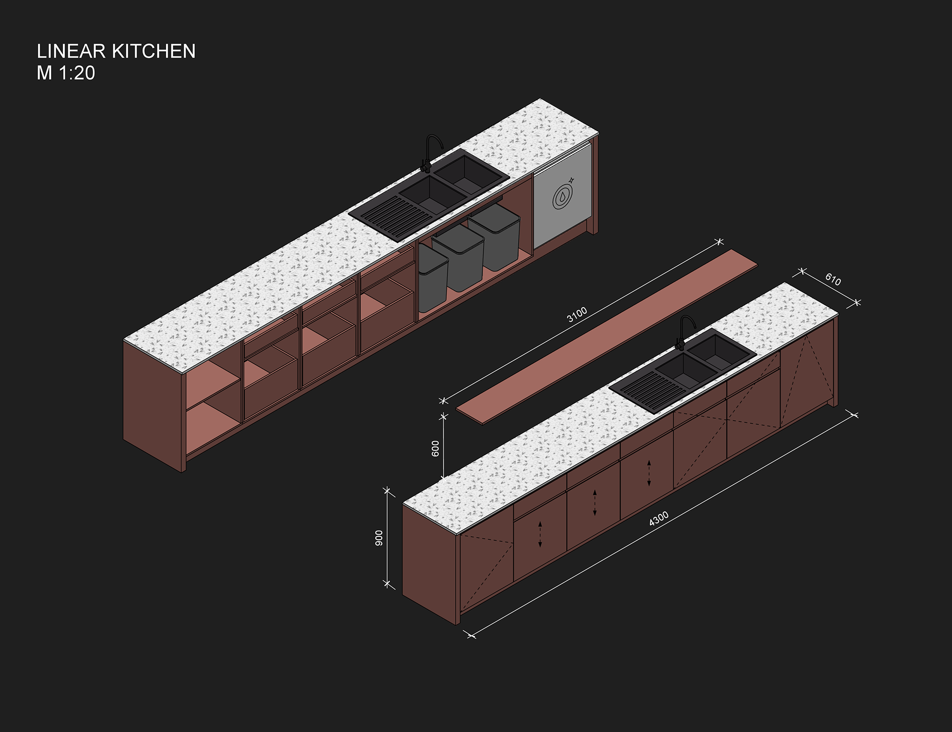 厨房客厅设计概念丨俄罗斯圣彼得堡-6