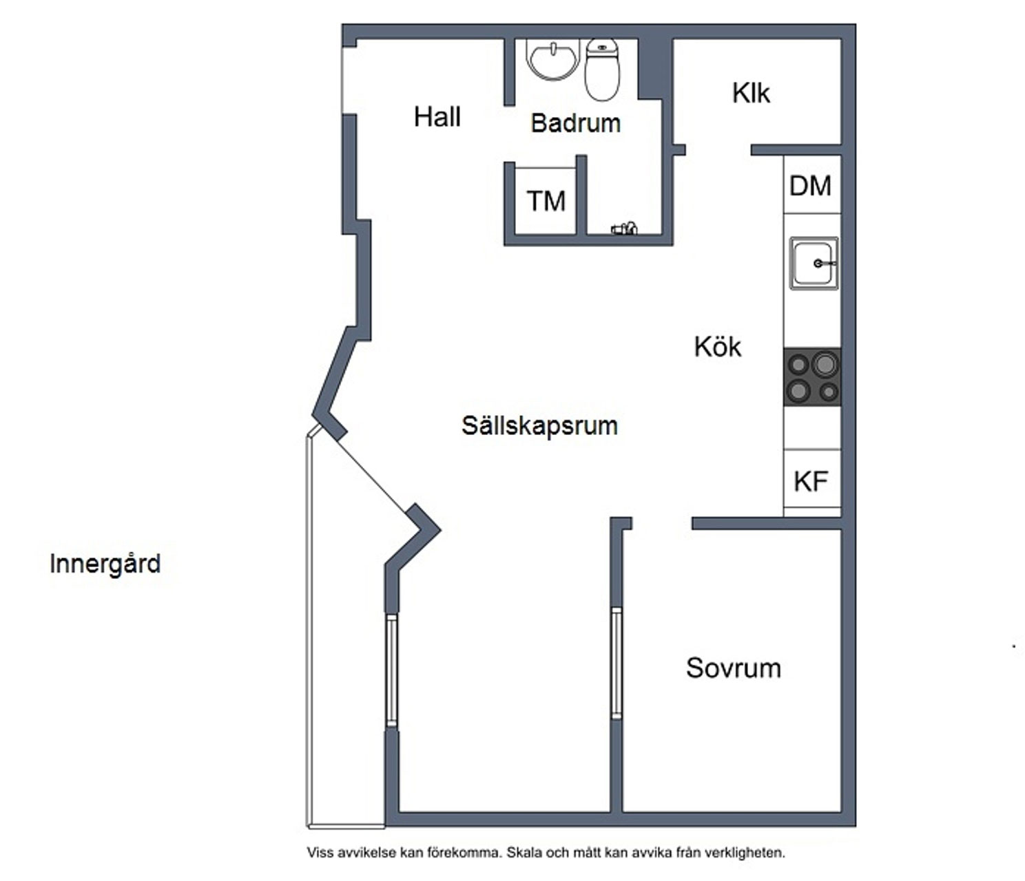 瑞典 42 平米奇趣公寓 | 彩绘玻璃门与黑色木地板的创意设计-26