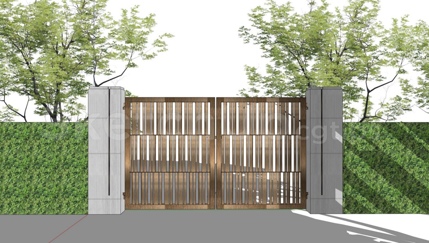 免费Sketchup大门模型下载-6