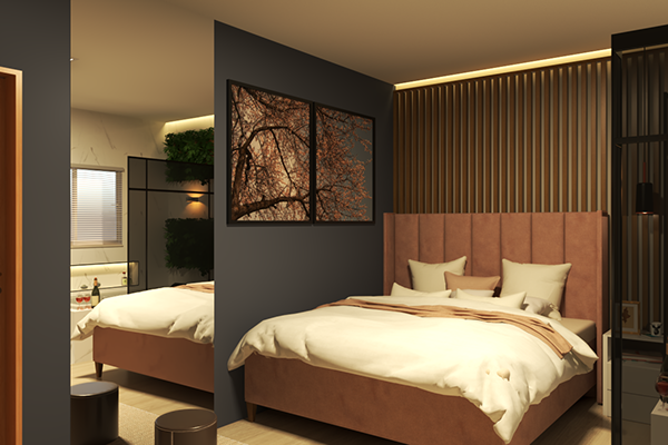 Quarto simples com banheira integrada-3