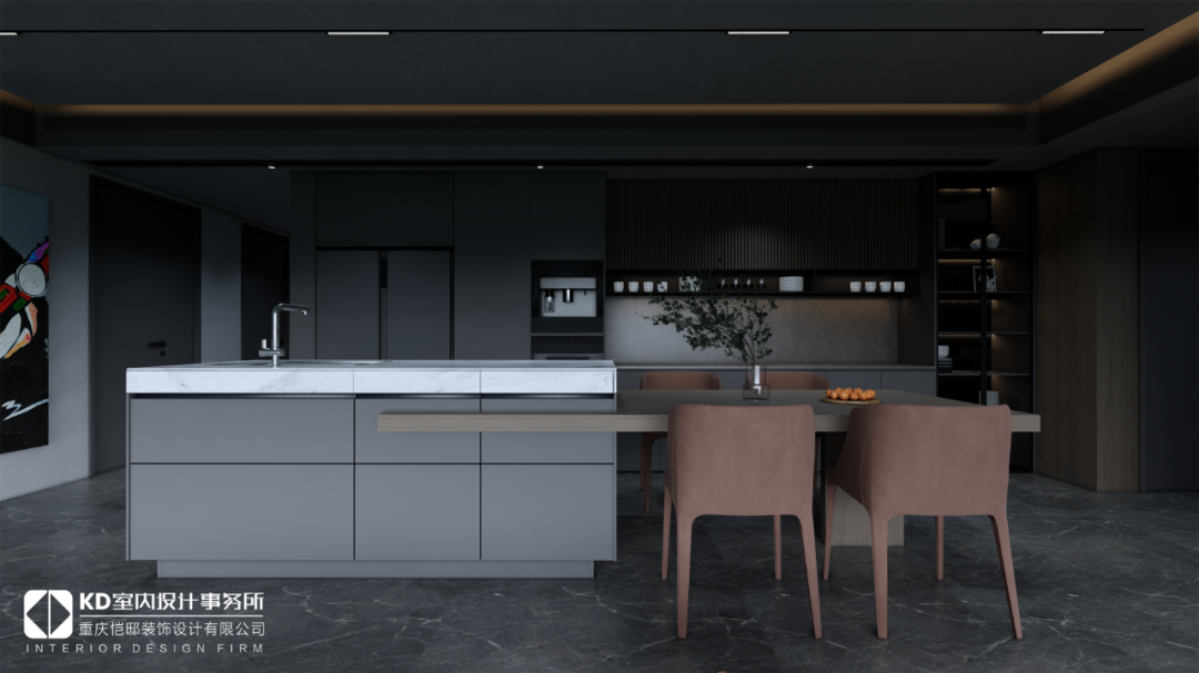 高级灰的温柔魅力|壹号半岛165㎡现代简约之家丨中国重庆丨KD室内设计事务所-35