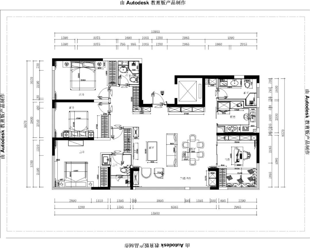 新中式轻奢风澜园平层设计，苏一打造四口之家舒适空间-13