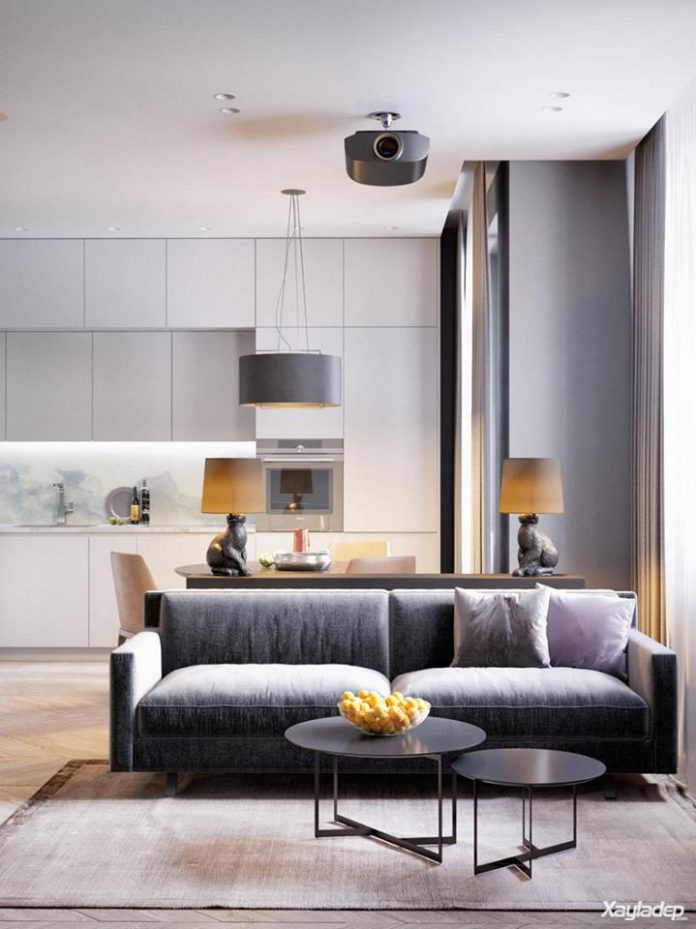 60m²现代精致公寓室内设计方案-1