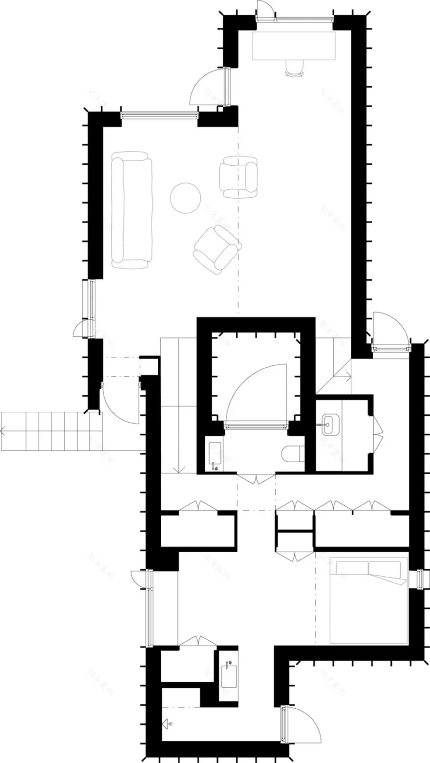 丹麦烧焦松木扩建住宅(“带隐藏中庭的房子”)丨瑞典Förstberg Ling建筑工作室-17