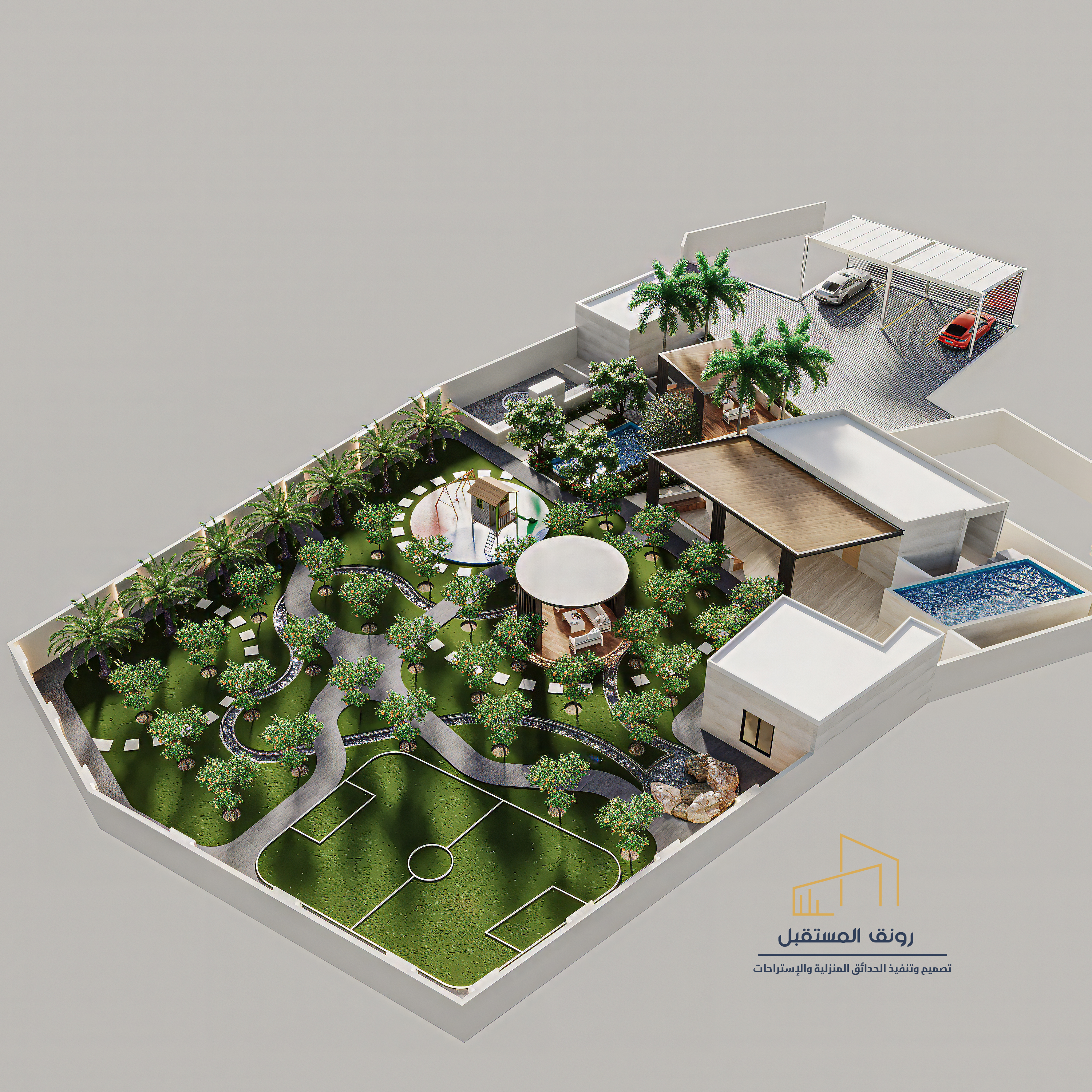 2000 sqm area farmhouse landscape design work-5