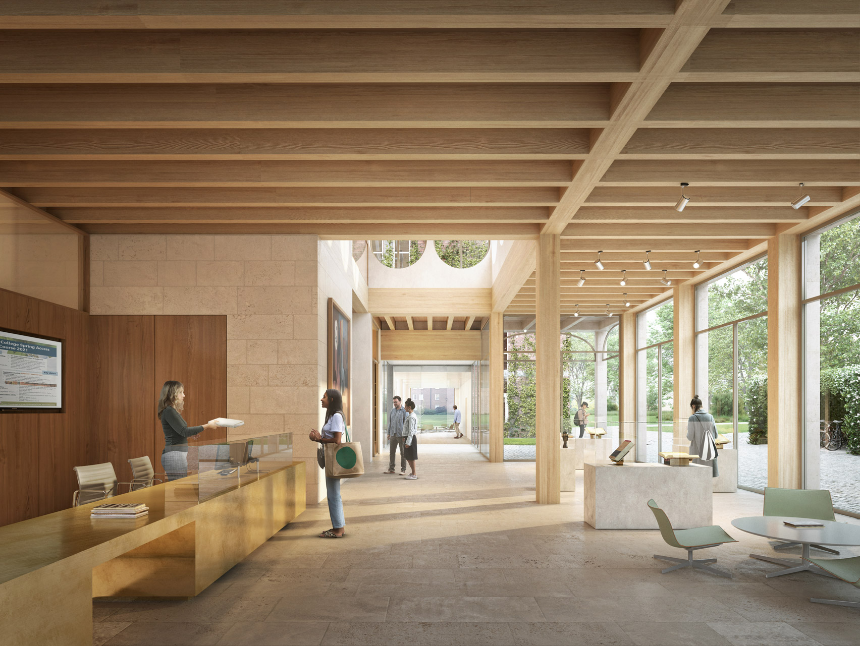 剑桥大学 Homerton 学院木质入口建筑设计-11