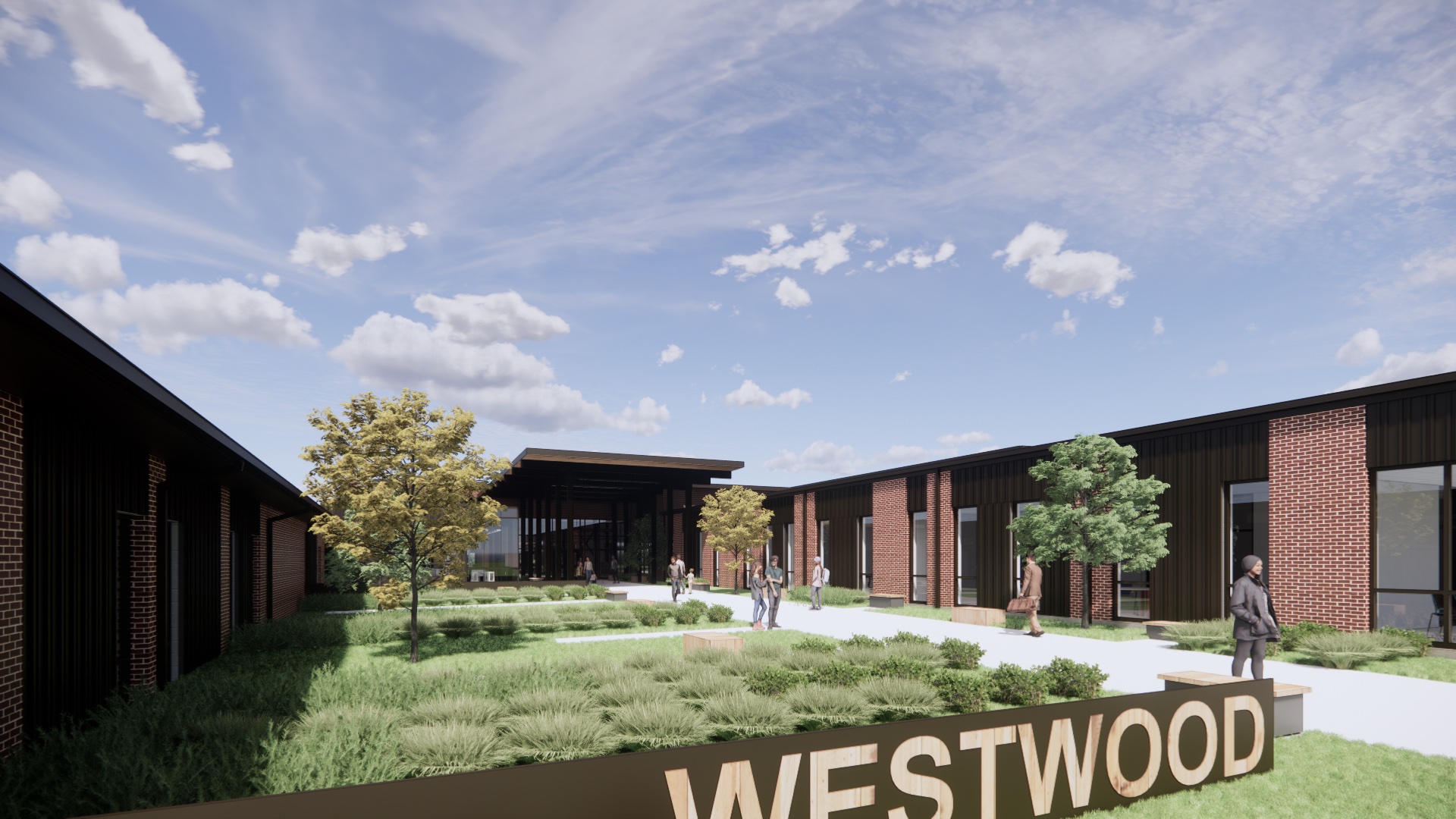 韦斯特伍德初中重建项目（注：Replacement在这里结合语境推测可能是指学校重建、替换等相关项目，如果有更准确的背景信息，可能翻译会更精准） 丨Pfluger Architects,Fitzpatrick-0