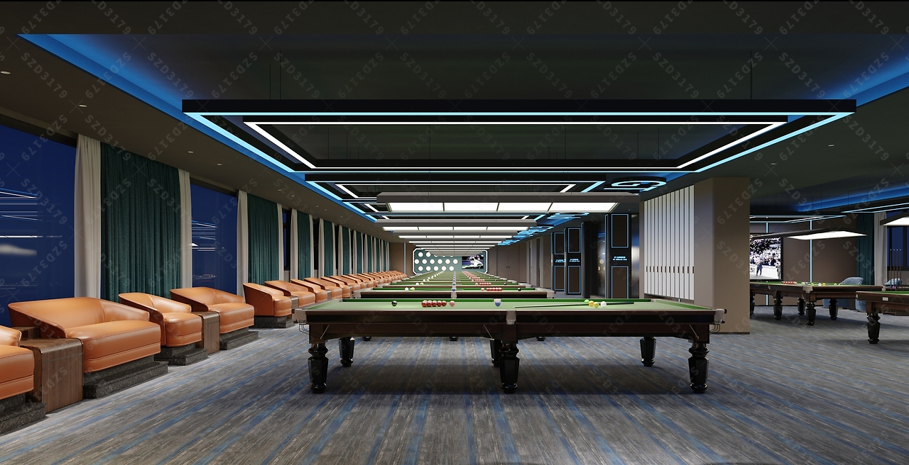 台球厅设计,台球俱乐部设计,台球馆设计-4