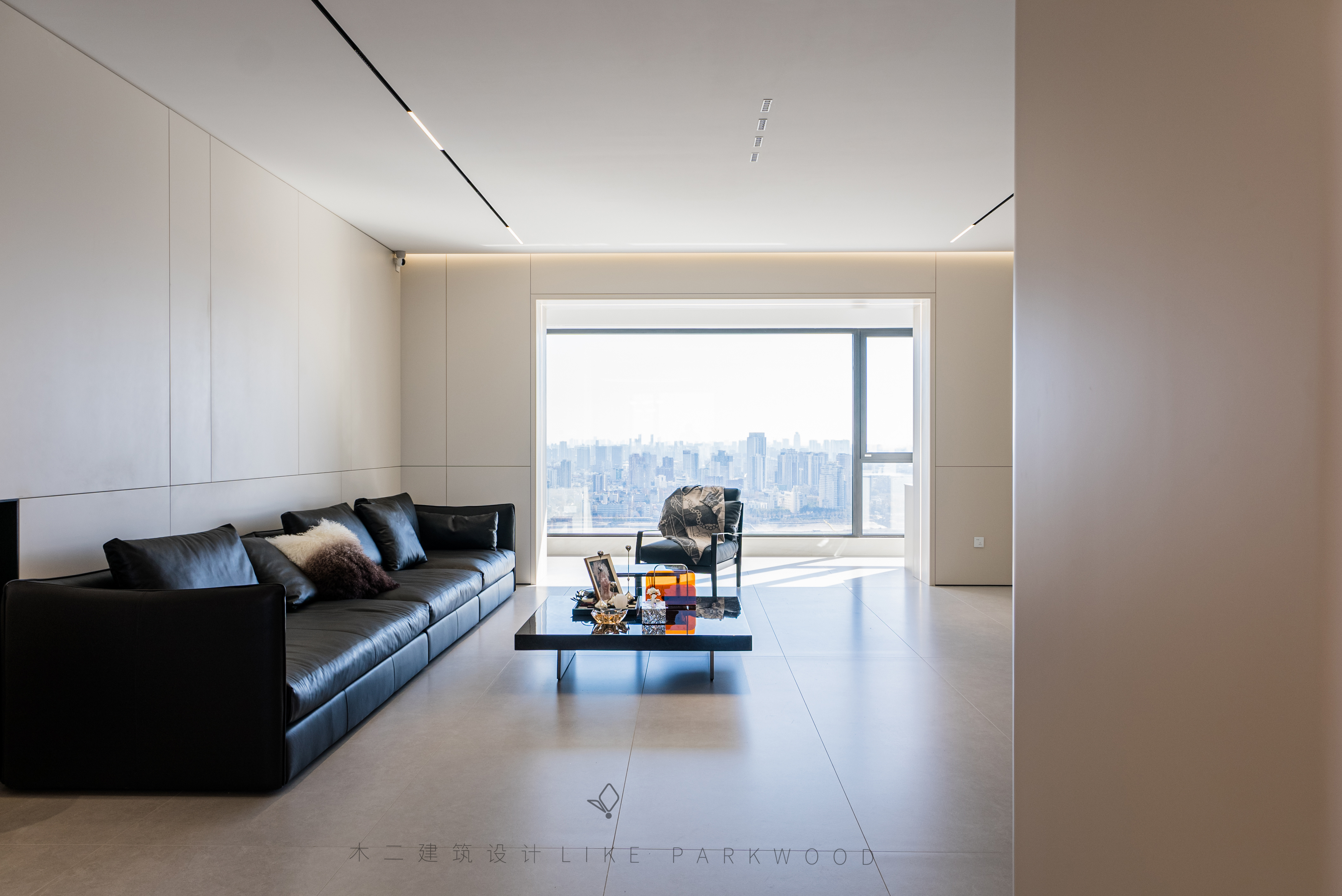 木二设计|298平极简滨江平层-2