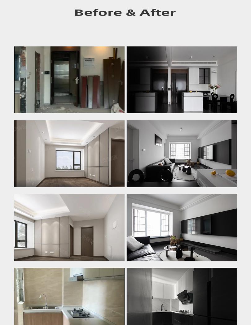 极致黑白 · 简约高级感爆棚的精装房改造丨易越-11