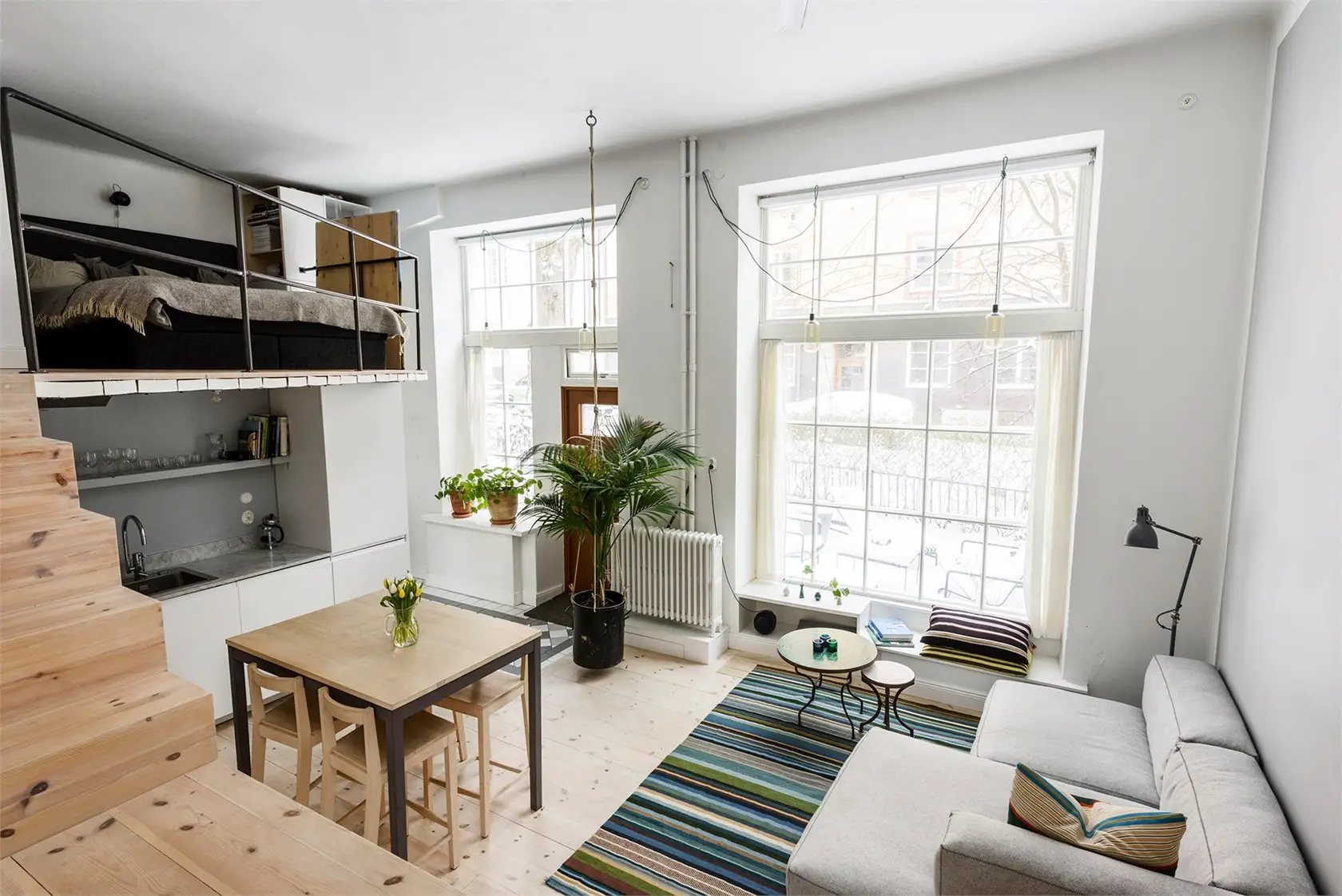 瑞典斯德哥尔摩 54m2 优化一居室，带阁楼卧室和私人花园-1