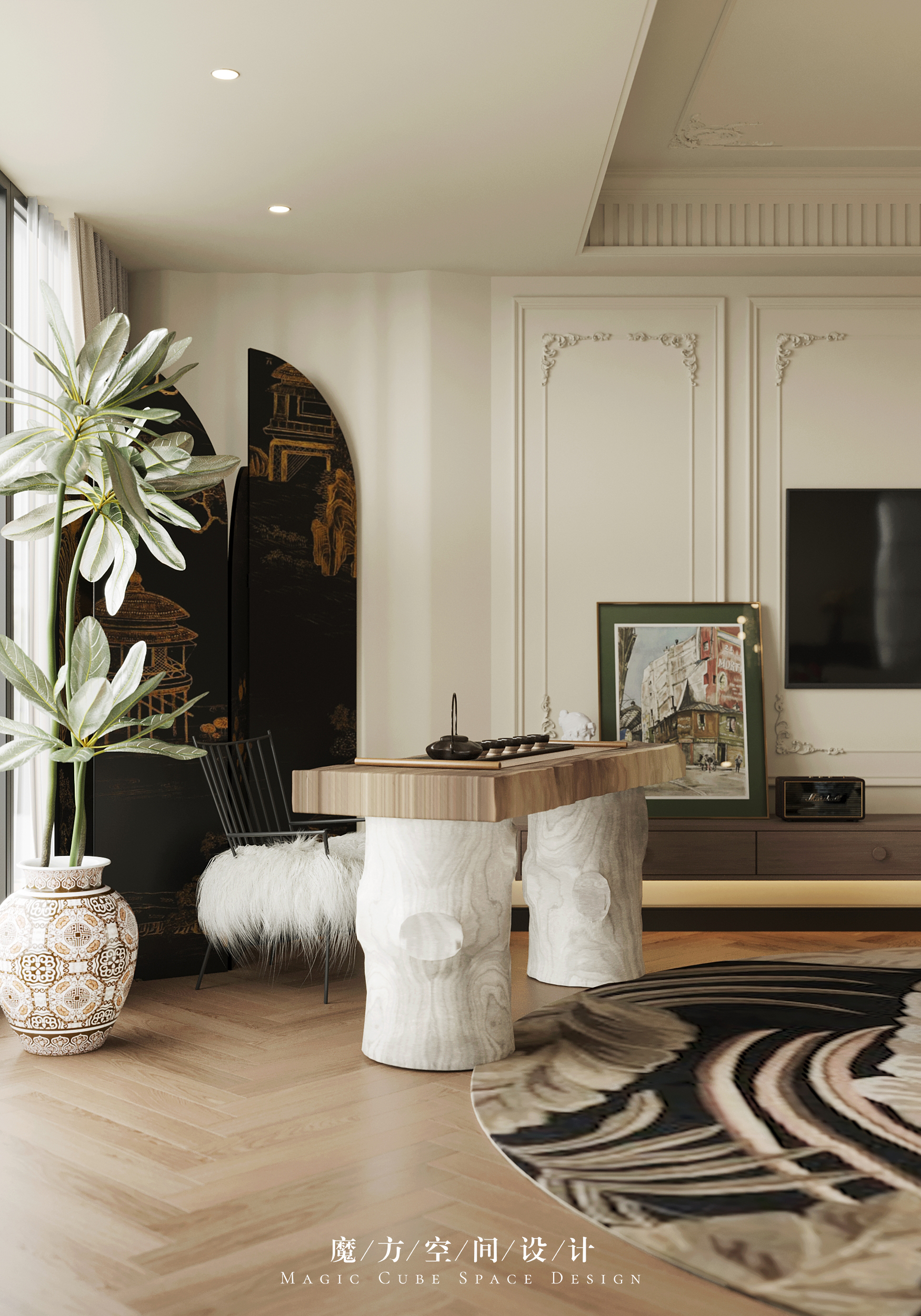 义乌•法式复古别墅设计丨中国丨魔方空间设计-16