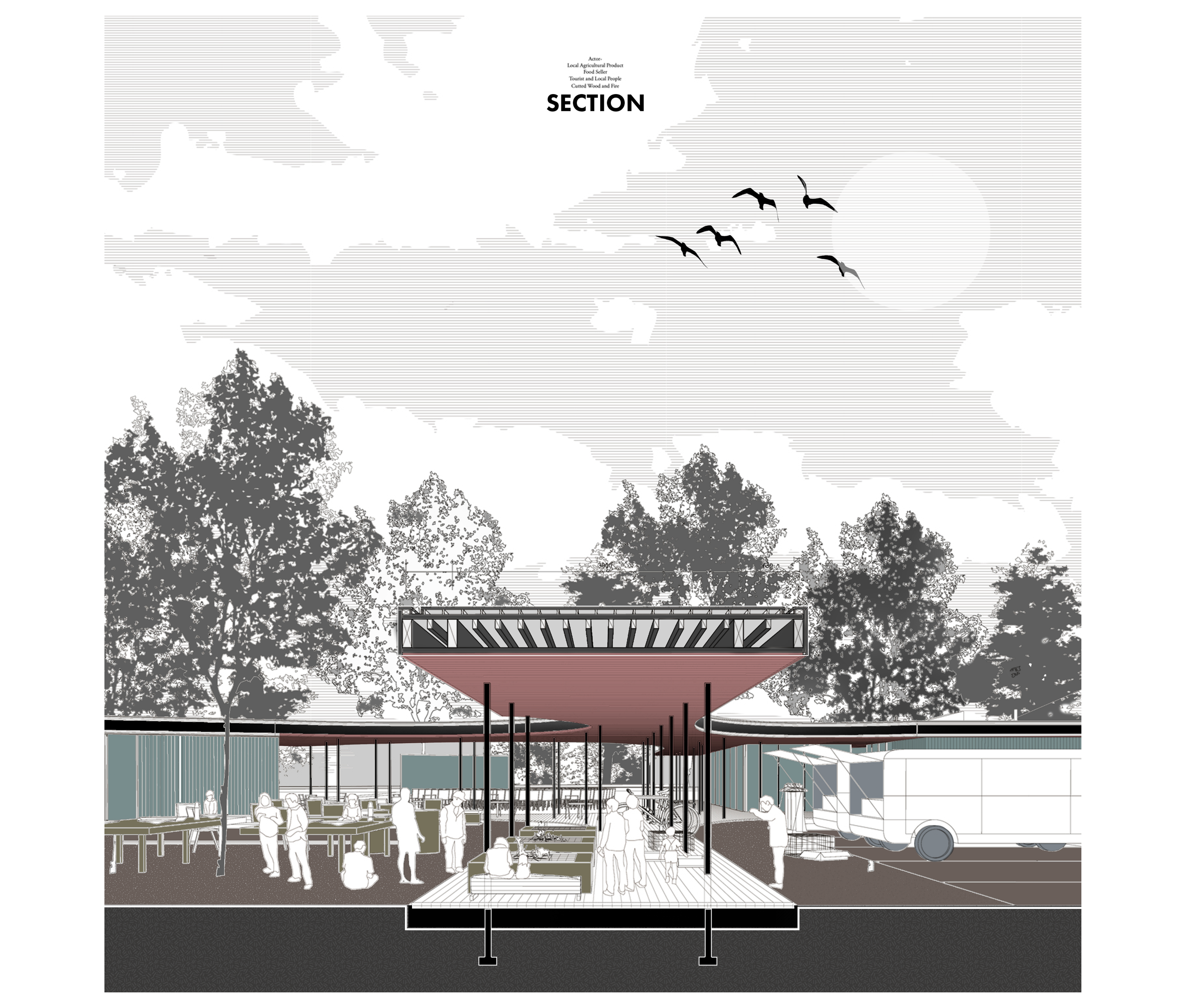 用色调表达意图的建筑剖面图项目-6