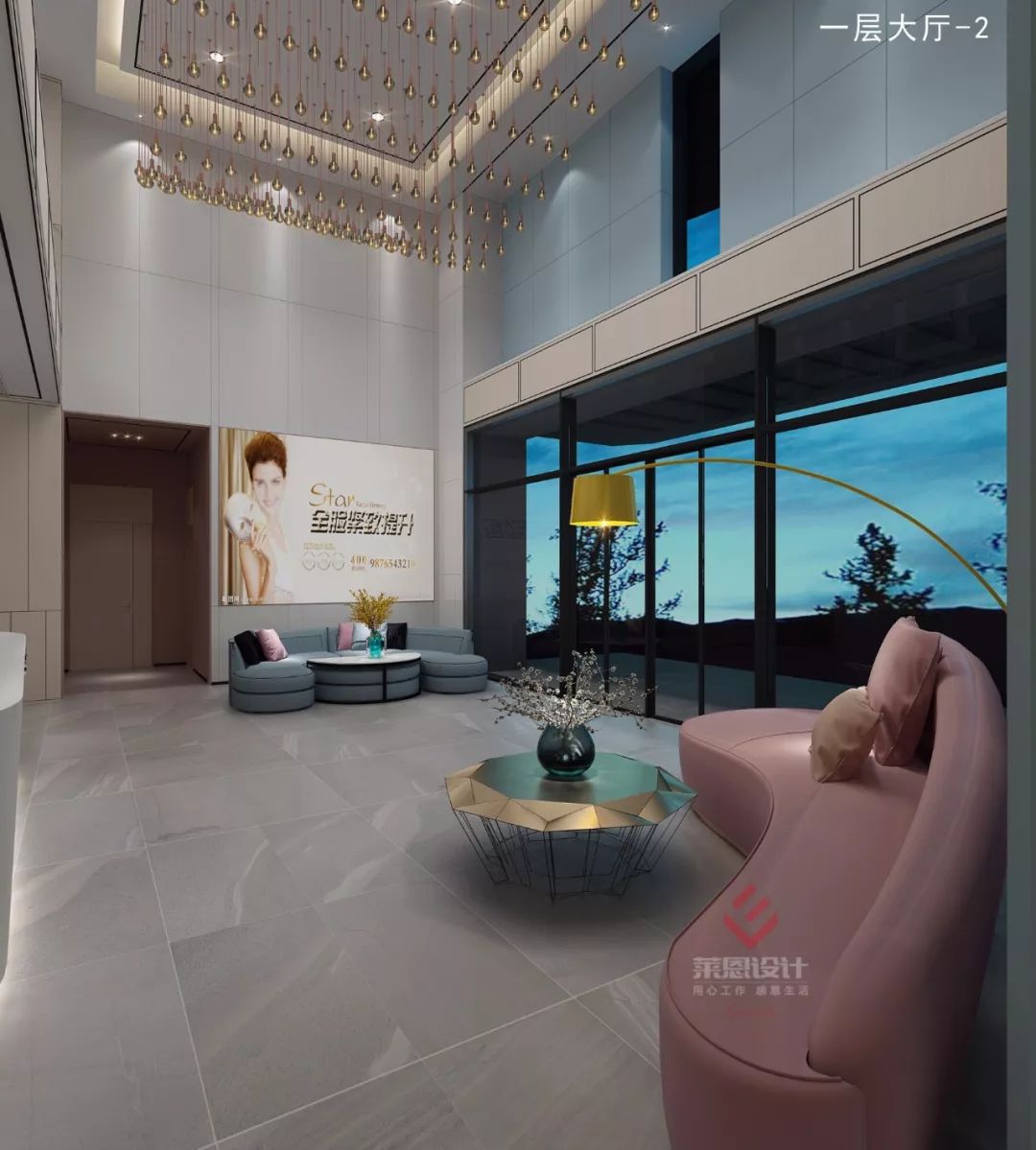 梦幻粉蓝,上海医疗美容医院设计诠释女性美-12