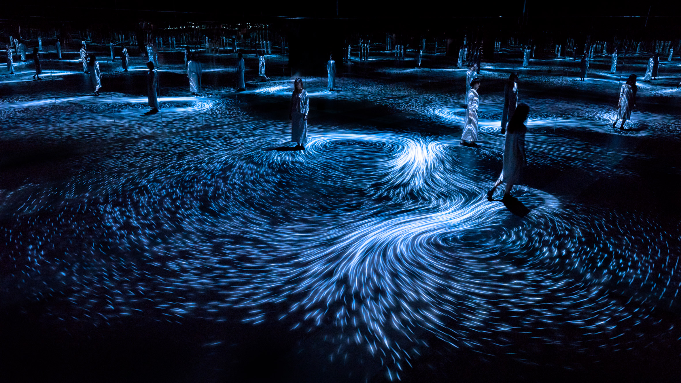 TeamLab creates interactive whirlpools inside National Gallery of Victoria-5