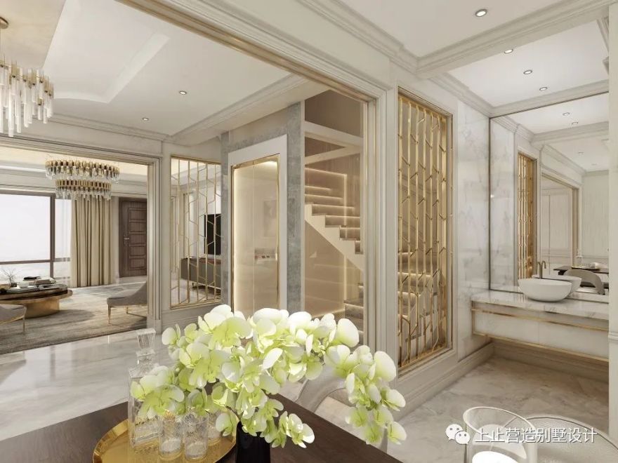 长春观澜湖别墅美式轻奢风设计,细腻质感诠释自在优雅-45