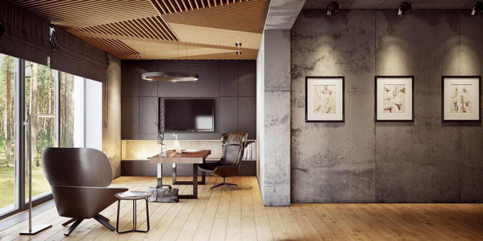 现代工业别墅装修设计案例-9